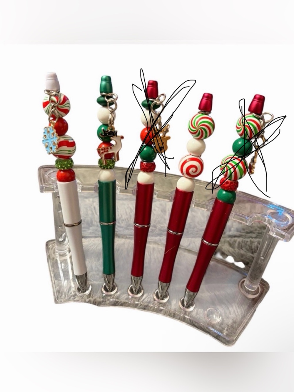 Christmas Charm Beaded Pens
